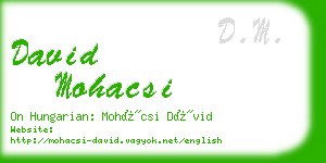 david mohacsi business card